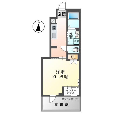 ディア フォレスト(1K/1階)の間取り写真