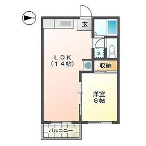 フォーブル B(1LDK/2階)の間取り写真