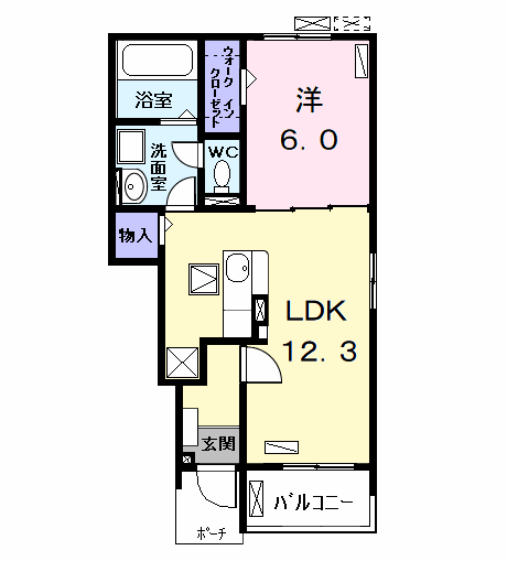 チェレステ白髭 A(1LDK/1階)の間取り写真