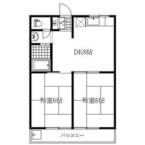 第3ヤマモトビル(2DK/1階)の間取り写真