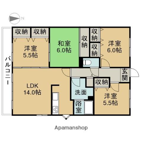 メゾン・ド・ジボアール(4LDK/2階)の間取り写真