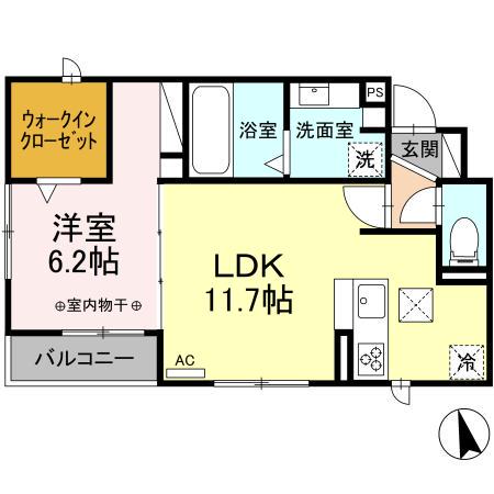 メゾン ド R(1LDK/1階)の間取り写真