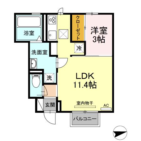 テディハウス大治(1LDK/1階)の間取り写真