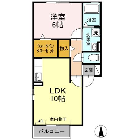 ウィルステージⅡ(1LDK/2階)の間取り写真