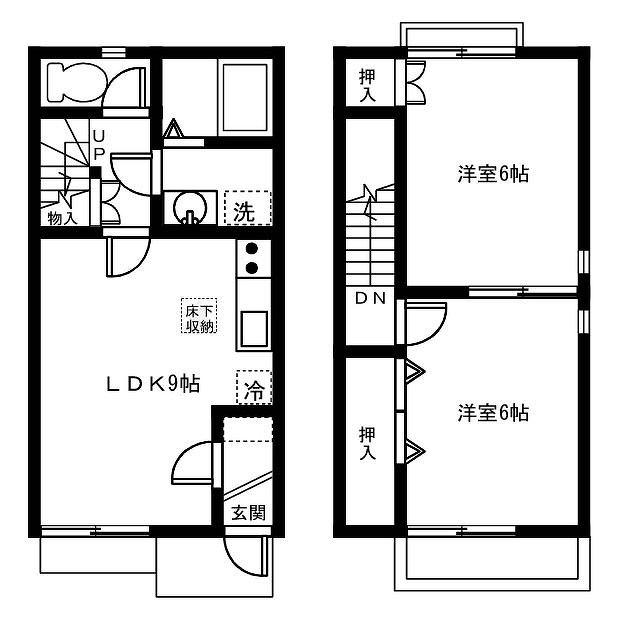 クレール嫁振Ａ(2LDK)の間取り写真