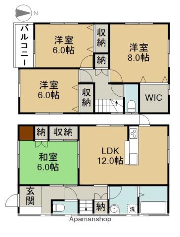 名鉄名古屋本線 大里駅 徒歩16分 2階建 築29年(4LDK)の間取り写真
