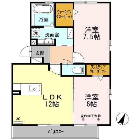 ラ・フィール(2LDK/3階)の間取り写真