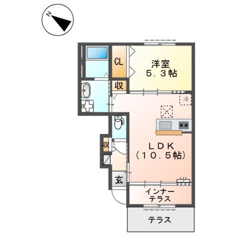 アートブランチ(1LDK/1階)の間取り写真