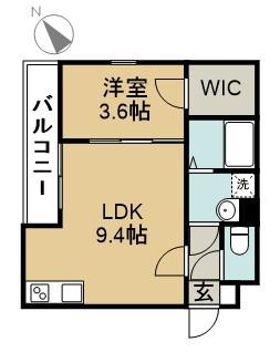 ジーメゾン清須アルカウス(1LDK/3階)の間取り写真