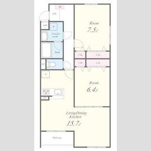 レーヴ稲沢(2LDK/2階)の間取り写真