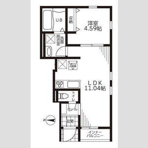 リーブルファイン下萱津山伏(1LDK/1階)の間取り写真