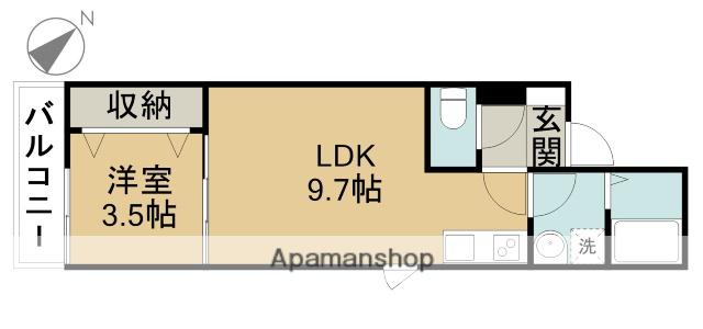 LECOCON清須(1LDK/1階)の間取り写真