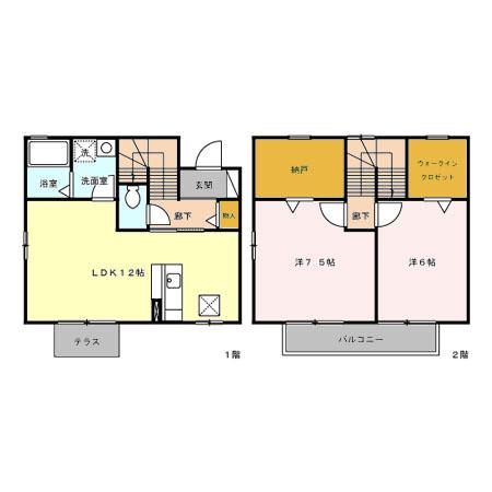 ローズコート大治　Ａ(2SLDK)の間取り写真