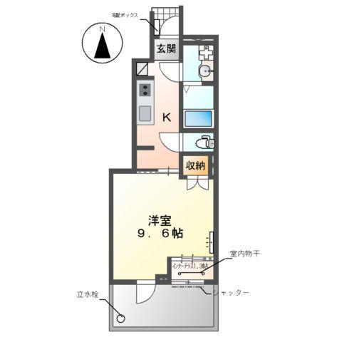 WIN2026(1K/1階)の間取り写真