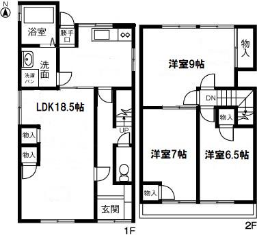 東海道本線 稲沢駅 徒歩11分 2階建 築53年(3LDK)の間取り写真