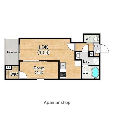 ジーメゾン清須アウラ(1LDK/1階)の間取り写真
