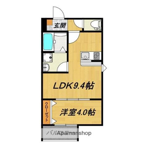 LECOCON稲沢Ⅳ(1LDK/3階)の間取り写真