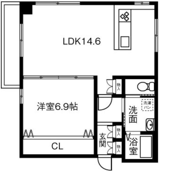 グッドフレンズ(1LDK/3階)の間取り写真