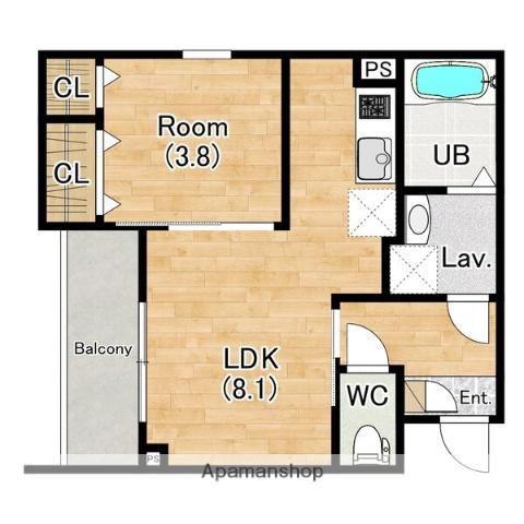 ジーメゾン清須ゼニエス(1LDK/3階)の間取り写真