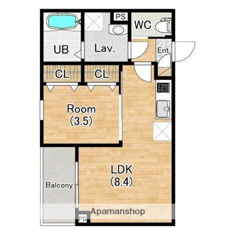 ジーメゾン清須ゼニエス(1LDK/1階)の間取り写真