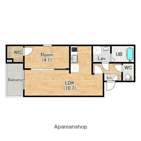 ジーメゾン清州グレイス(1LDK/1階)の間取り写真