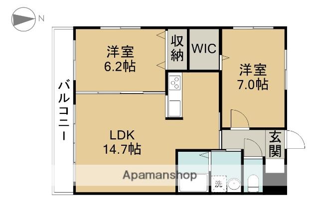 オアシス(2LDK/3階)の間取り写真