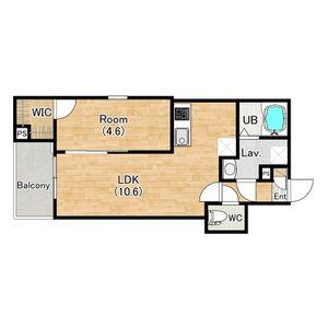 ジーメゾン清須アウラ(1LDK/2階)の間取り写真
