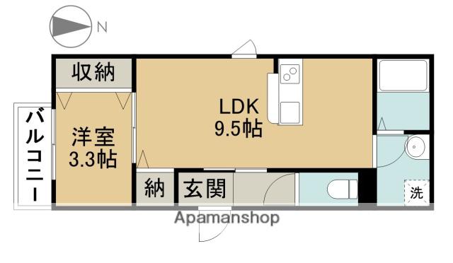 LECOCON甚目寺Ⅱ(1LDK/2階)の間取り写真