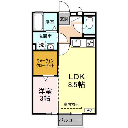メルシー寿・幸 C・D C(1LDK/2階)の間取り写真