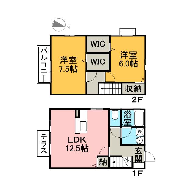 ローズコート大治　Ｂ(2LDK)の間取り写真