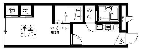 レオパレス雅(1K/2階)の間取り写真
