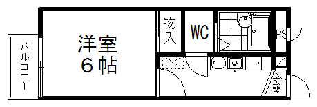 レオパレスS&T(1K/1階)の間取り写真