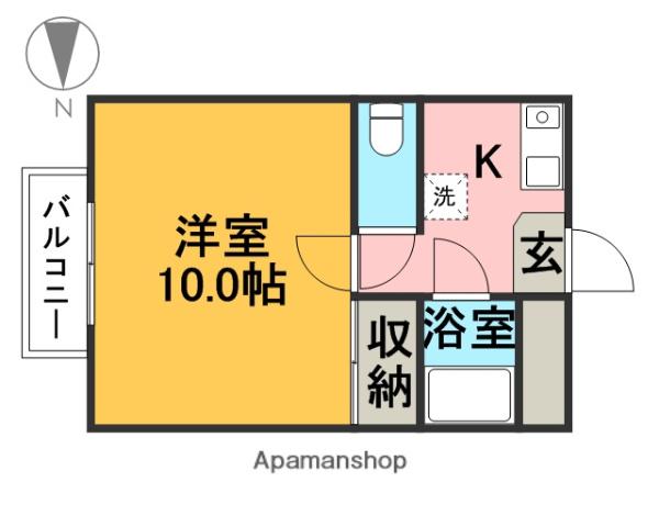 ベルメゾンB(1K/2階)の間取り写真