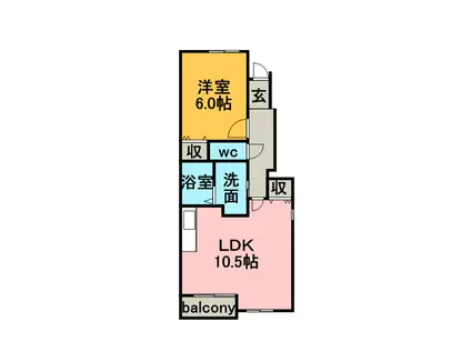 KSSTYLE(1LDK/2階)の間取り写真