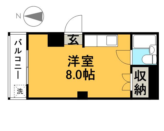 コーポ橘(ワンルーム/3階)の間取り写真