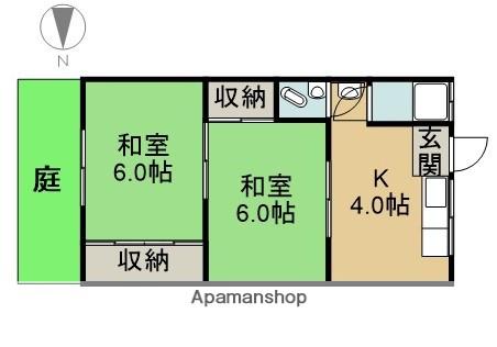 愛知県あま市 1階建 築51年(2K)の間取り写真