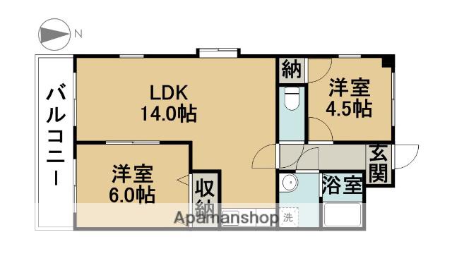 BELL TREES 津島(2LDK/2階)の間取り写真