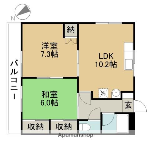 VINTAGE COURT(2LDK/2階)の間取り写真