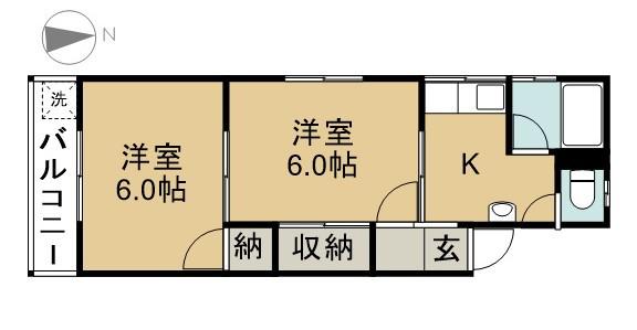 昭和荘(2K/3階)の間取り写真