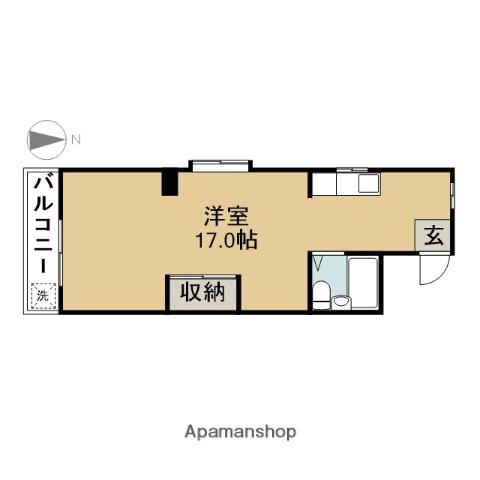 小関ハイツ(ワンルーム/3階)の間取り写真
