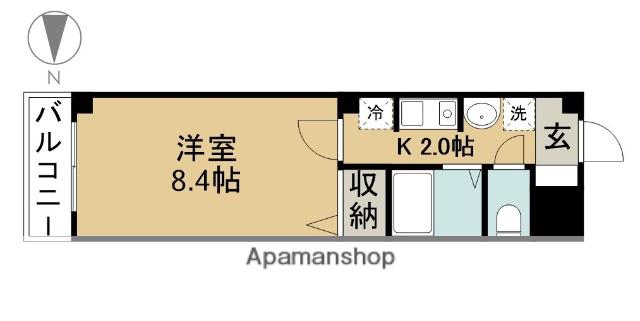レジデンス司Ⅲ(1K/2階)の間取り写真