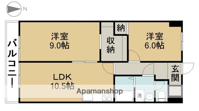 ガーデンハイツ藤(2LDK/5階)の間取り写真