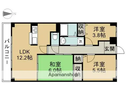 ルミエール(3LDK/4階)の間取り写真