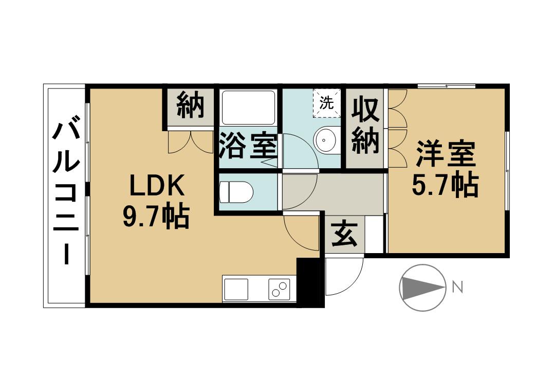 メゾン・ド・レーヴ(1LDK/2階)の間取り写真