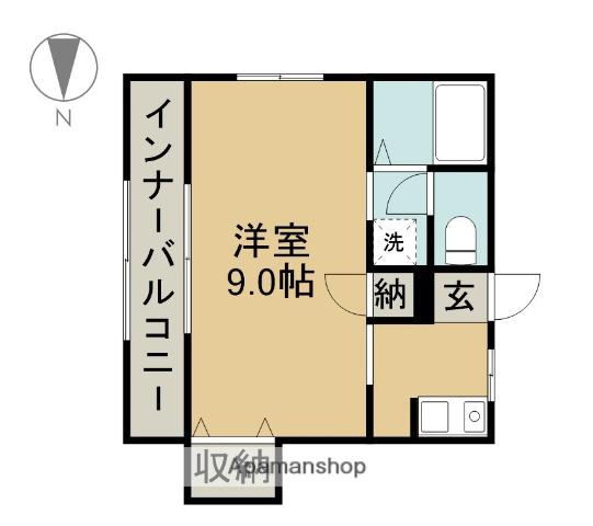 エイコウビル西枇(1K/1階)の間取り写真