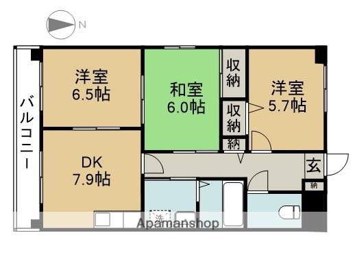 ル・クオーレ(3DK/3階)の間取り写真