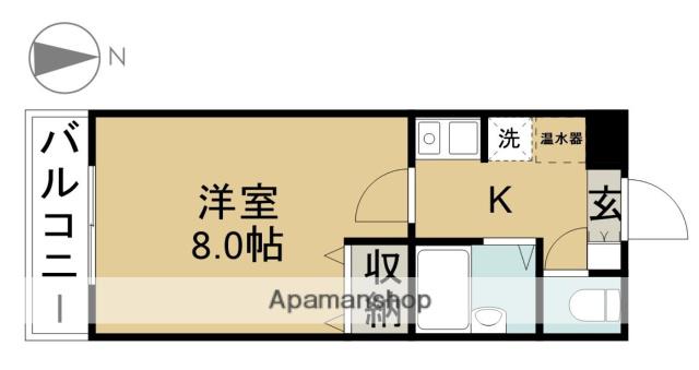 エクセランス小池Ⅱ(1K/1階)の間取り写真
