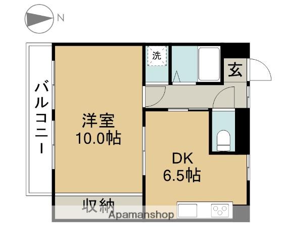 カーザビアンカⅠ(1DK/1階)の間取り写真