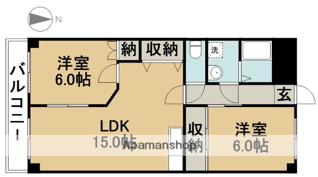 メゾン ソレイユ(2LDK/3階)の間取り写真