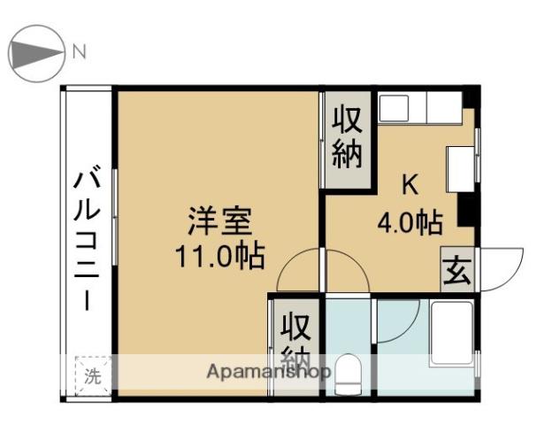 横井マンション(1K/1階)の間取り写真
